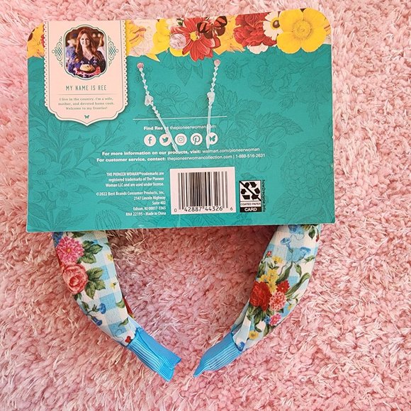 Pioneer Woman NWT sweet rose floral gingham print headband - Picture 2 of 7